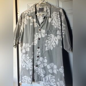 Men's Gray Floral Short Sleeve Jacket